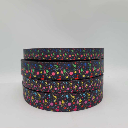 Rainbow Splatter Seat Belt Webbing, bag straps, crossbody straps