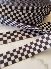 Load image into Gallery viewer, Checkered Black and White Seat Belt Webbing