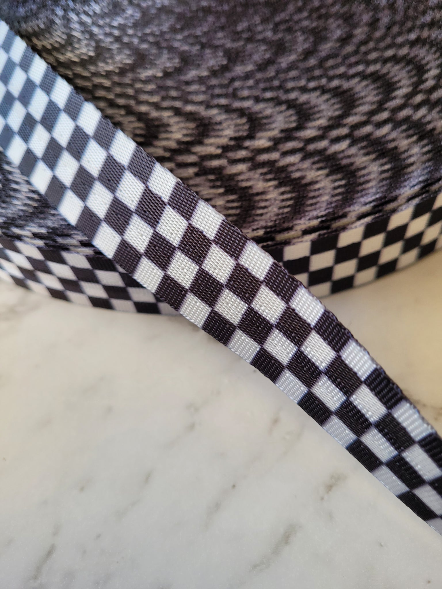 Black and white checkered clearance belt