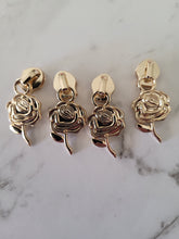 Load image into Gallery viewer, Roses #5 Zipper Pulls,  Rainbow, Gunmetal, Light Gold, Chrome, Red, anti bronze, Flower Zipper Pulls