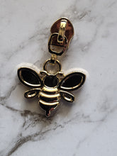 Load image into Gallery viewer, Bee Zipper Pull Number 5 , hand bag, Bag charms, Bagware By Jodi Ann