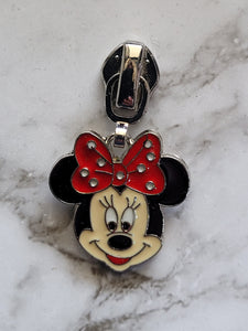 Enamel Girl Mouse Zipper Pull Number 5 , hand bag, Bag charms, Bagware By Jodi Ann