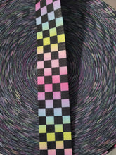 Load image into Gallery viewer, Rainbow Checkered Black and White Seat Belt Webbing