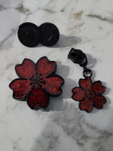 Load image into Gallery viewer, Red Resin Poppy Flower zipper pull number 5, zipper tape, bag supplies, bag hardware, purse hardware, zipper charms, handbag hardware,