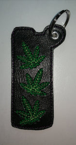 Marijuana Leaf Lighter Holder with clasp