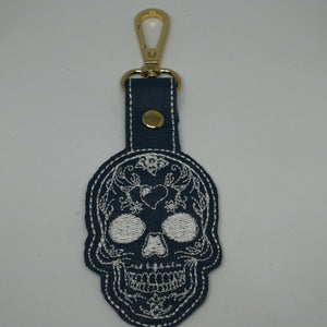 Sugar Skull Bag / Key Tag ( Fob )