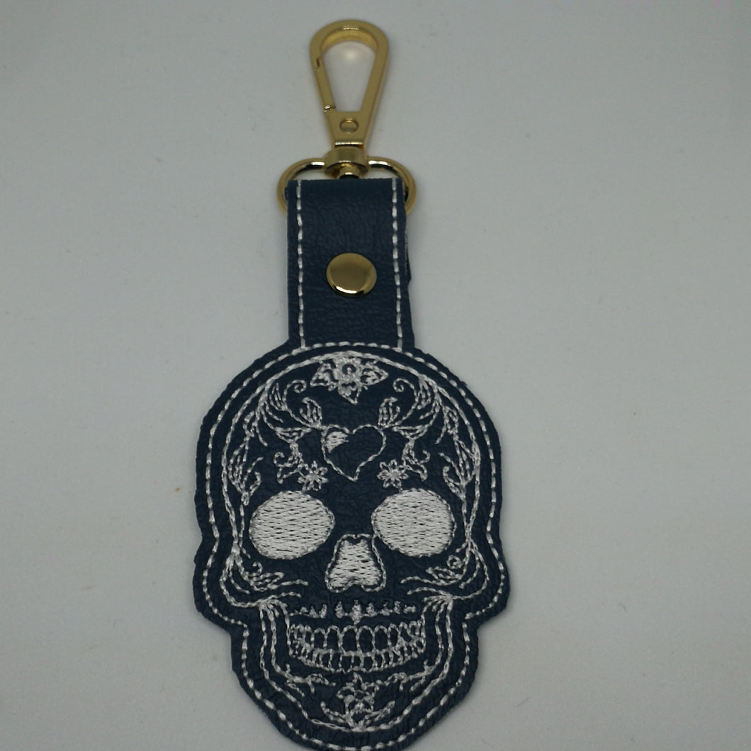 Sugar Skull Bag / Key Tag ( Fob )