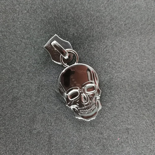 Skull Zipper Pull #5 Gunmetal