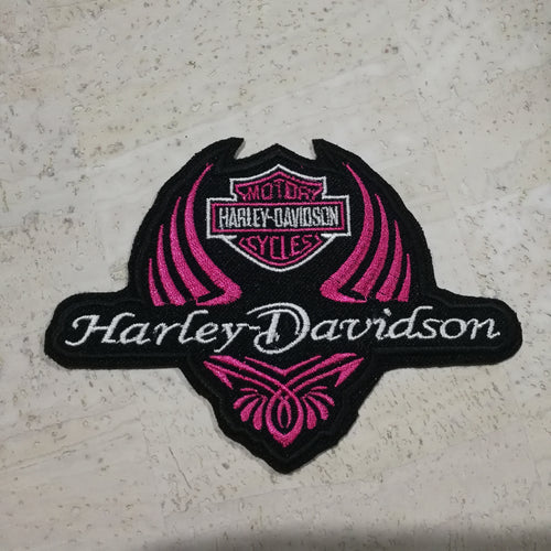 Ladies Pink Harley Davidson Iron On Patch