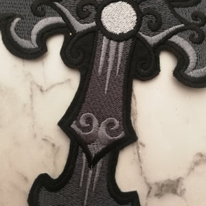 Large Cross embroidered iron on patch