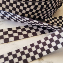 Load image into Gallery viewer, Checkered Black and White Seat Belt Webbing