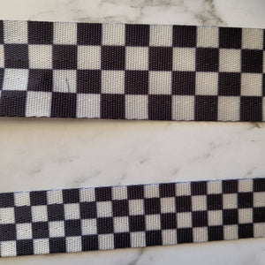 Checkered Black and White Seat Belt Webbing