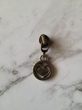 Load image into Gallery viewer, Heart Zipper Pull Number 5 , hand bag, bag hardware, Love heart, Bag charms,