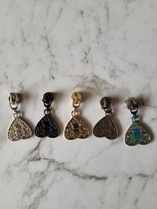 Planchette Zipper Pulls #5, Bag hardware, Gothic Hardware