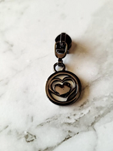 Load image into Gallery viewer, Heart Zipper Pull Number 5 , hand bag, bag hardware, Love heart, Bag charms,